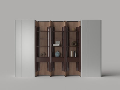  现代装饰柜 博古架3d模型 