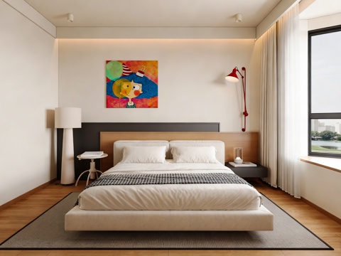  现代简约主卧3d模型 