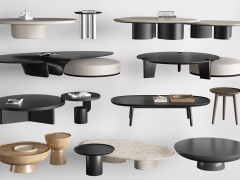 现代茶几 客厅茶几su模型