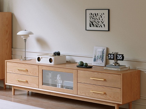  现代北欧实木电视柜源氏木语电视柜家具客厅3d模型 