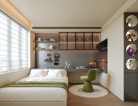  榻榻米卧室su模型 
