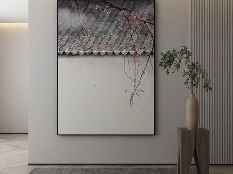  现代极简抽象挂画3d模型 