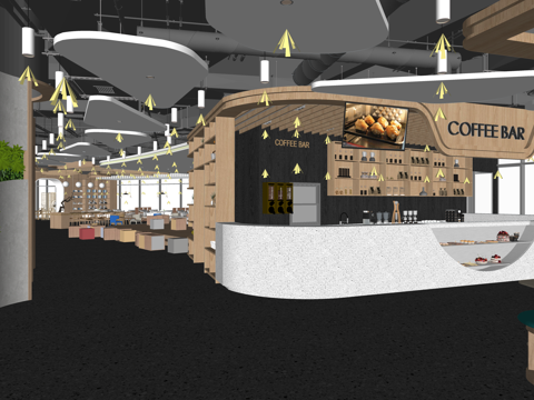 政府机构 银行电梯 停车场 休息站 走廊 办事处 公共空间su模型