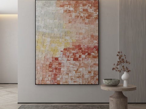  现代极简抽象挂画3d模型 