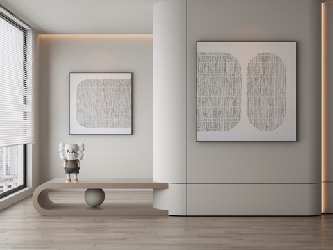 现代极简抽象挂画3d模型