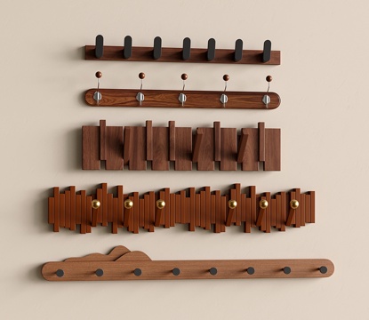 中古风挂钩 侘寂挂衣钩su模型