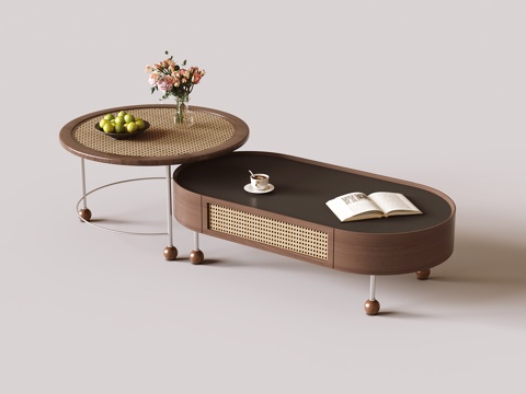  侘寂风茶几3d模型 