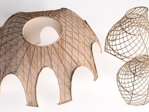 现代景观构筑物 景观构架 景观廊架 景观装置su模型