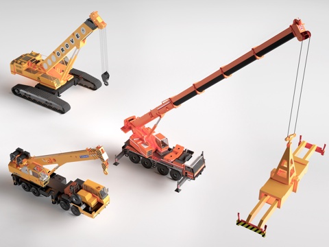 现代起重机 吊车 工程机械su模型