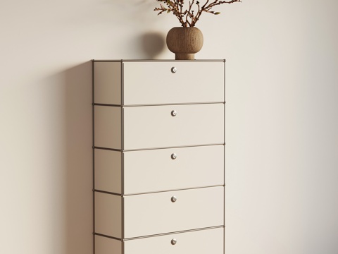  现代法式高柜 边柜 斗柜su模型 