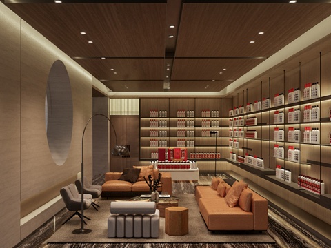 现代酒窖 酒庄 酒柜 沙发组合su模型su模型