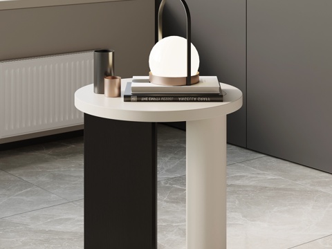  现代意式边几 圆几角几su模型 