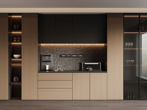  现代意式酒柜 现代意式餐边柜su模型 