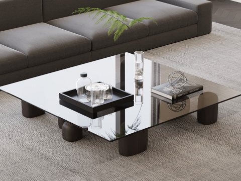 现代意式茶几su模型