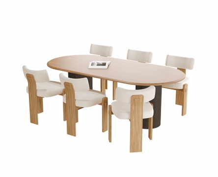 现代餐桌椅 餐椅 餐桌su模型