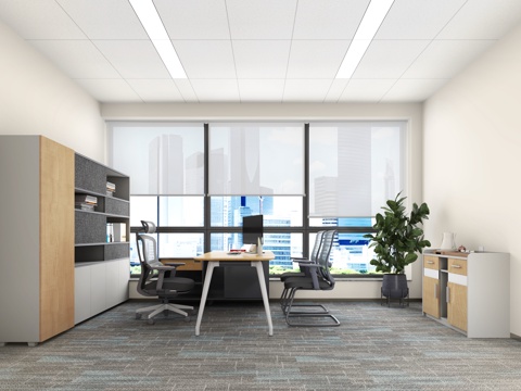 现代企业办公室3d模型