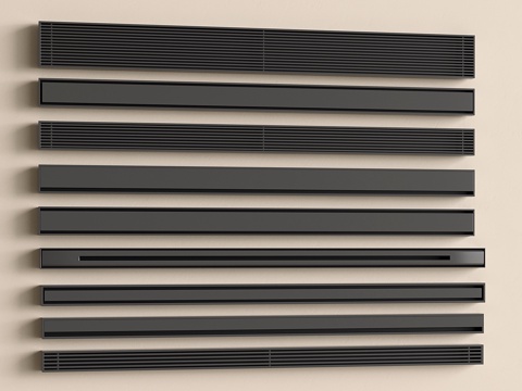  现代条形地漏 不锈钢地漏 防臭排水口 金属地漏 卫生间地漏su模型 