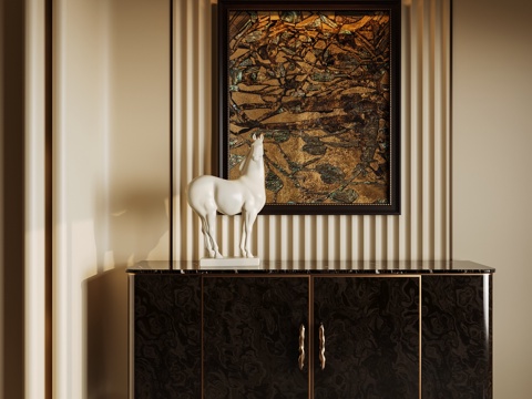  意式轻奢玄关3d模型 