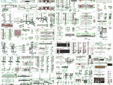 入口景墙挡土景墙乡村景墙剖面做法工艺详图节点CAD素材图库cad施工图