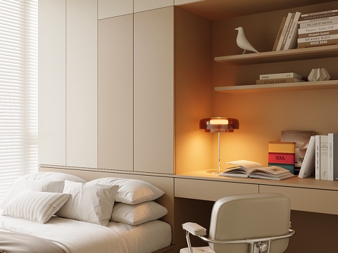  现代榻榻米卧室3d模型 