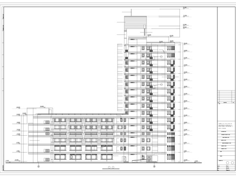 住院楼立面cad施工图