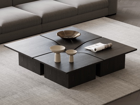 现代意式茶几su模型