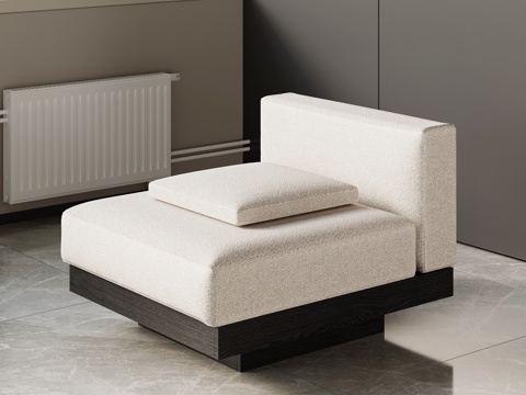  现代意式单人沙发su模型 