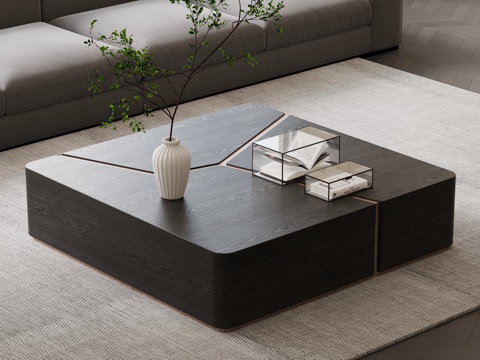 现代意式茶几su模型