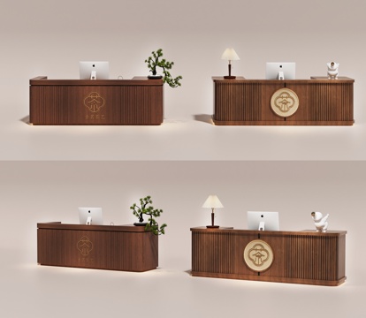  茶馆前台   酒店前台  办公前台  美容院前台  民宿前台3d模型 