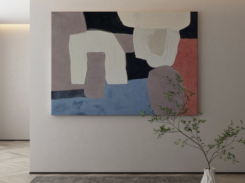 现代简约抽象挂画3d模型