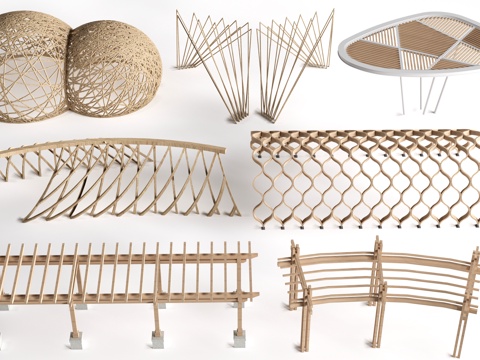 现代景观花架 葡萄架 廊架 绿植爬架su模型