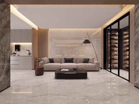  地下室休闲区 装饰柜 储物柜 轻奢酒窖3d模型 