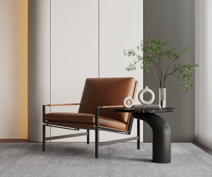  意式轻奢休闲椅su模型 