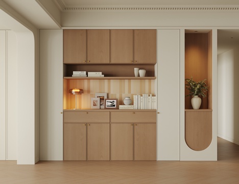 现代酒柜餐边柜su模型