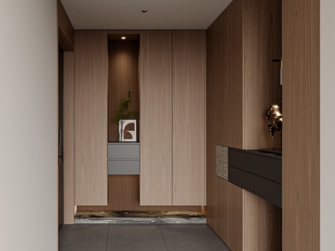 现代意式鞋柜  入户玄关鞋柜  L型鞋柜 转角鞋柜su模型