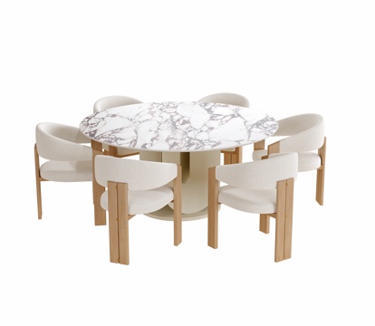 现代餐桌椅 餐椅 餐桌su模型