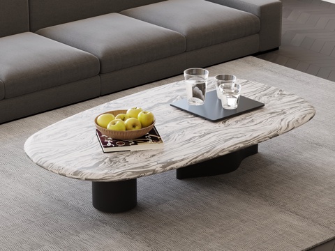  现代意式茶几su模型 