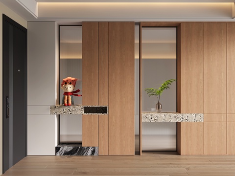 现代隔断柜 玄关柜 装饰柜 隔断鞋柜su模型