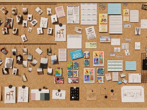  现代置物架照片墙su模型 