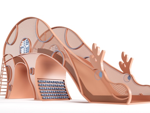 现代儿童游乐器材 儿童滑梯 儿童设施su模型