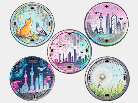 井盖 雨水篦子 检查井 排水井盖 排水沟盖板 市政井盖 雨水su模型