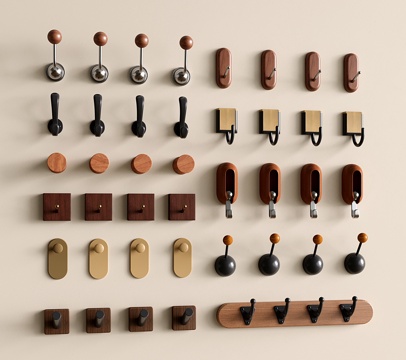 中古风挂钩 挂衣钩su模型