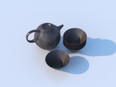  茶杯 茶壶 茶具3d模型 