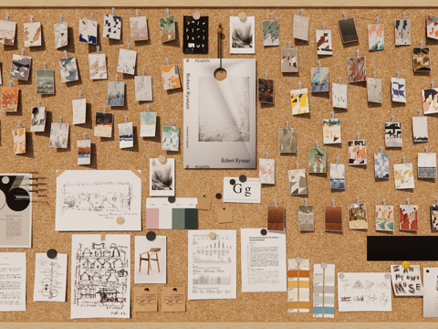  现代置物架照片墙su模型 