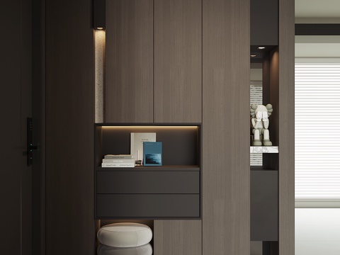  现代入户鞋柜3d模型 