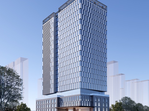  现代建筑 商业建筑 办公楼su模型 