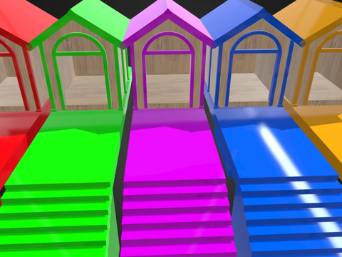  专业鸭子家庭与楼梯su模型 