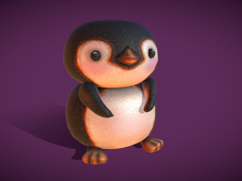  可爱胖企鹅su模型 