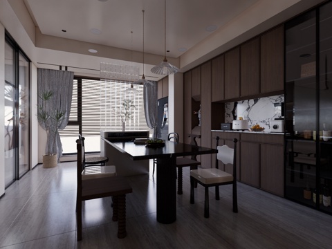 家装 客厅 茶室su模型