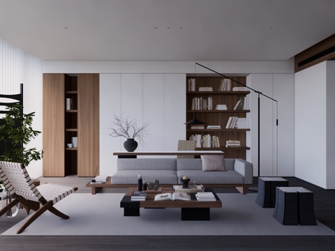 客厅 衣帽间 客餐厅su模型